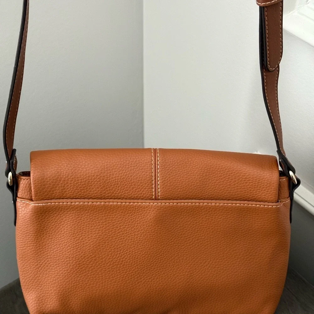 Kim Rogers Fold Over Crossbody Shoulder Handbag Tan / Brown